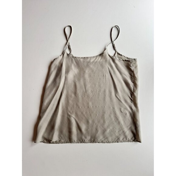EILEEN FISHER Dove Beige Taupe Silk Habotai Camisole Tank Top, Size L - Picture 5 of 9